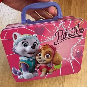 Paw Patrol Pink and Purple Toy metal lunch box or  Carry Case